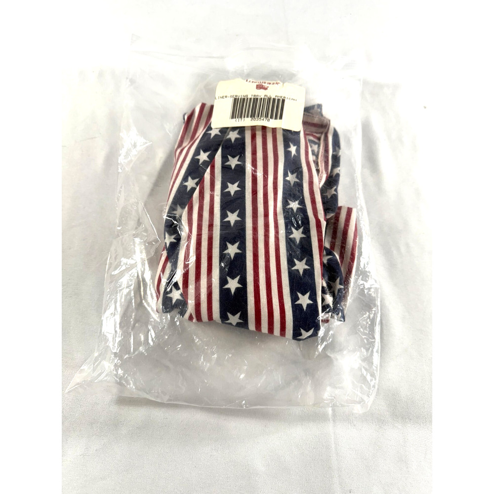 Longaberger Serving Tray All American Stars & Stripes Liner Item #2035470 New - Picture 1 of 2